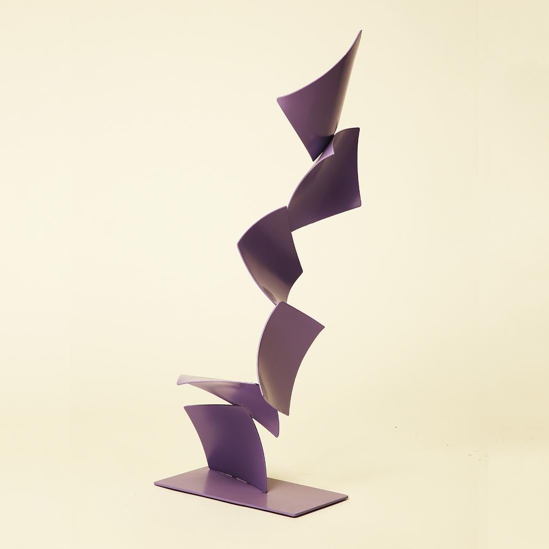 Paloma - Metal, Abstract Sculpture, Contemporary, Art, Mauve, Gareth Griffiths For Sale 3