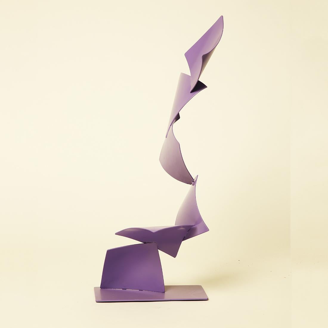 Paloma - Metal, Abstract Sculpture, Contemporary, Art, Mauve, Gareth Griffiths For Sale 4