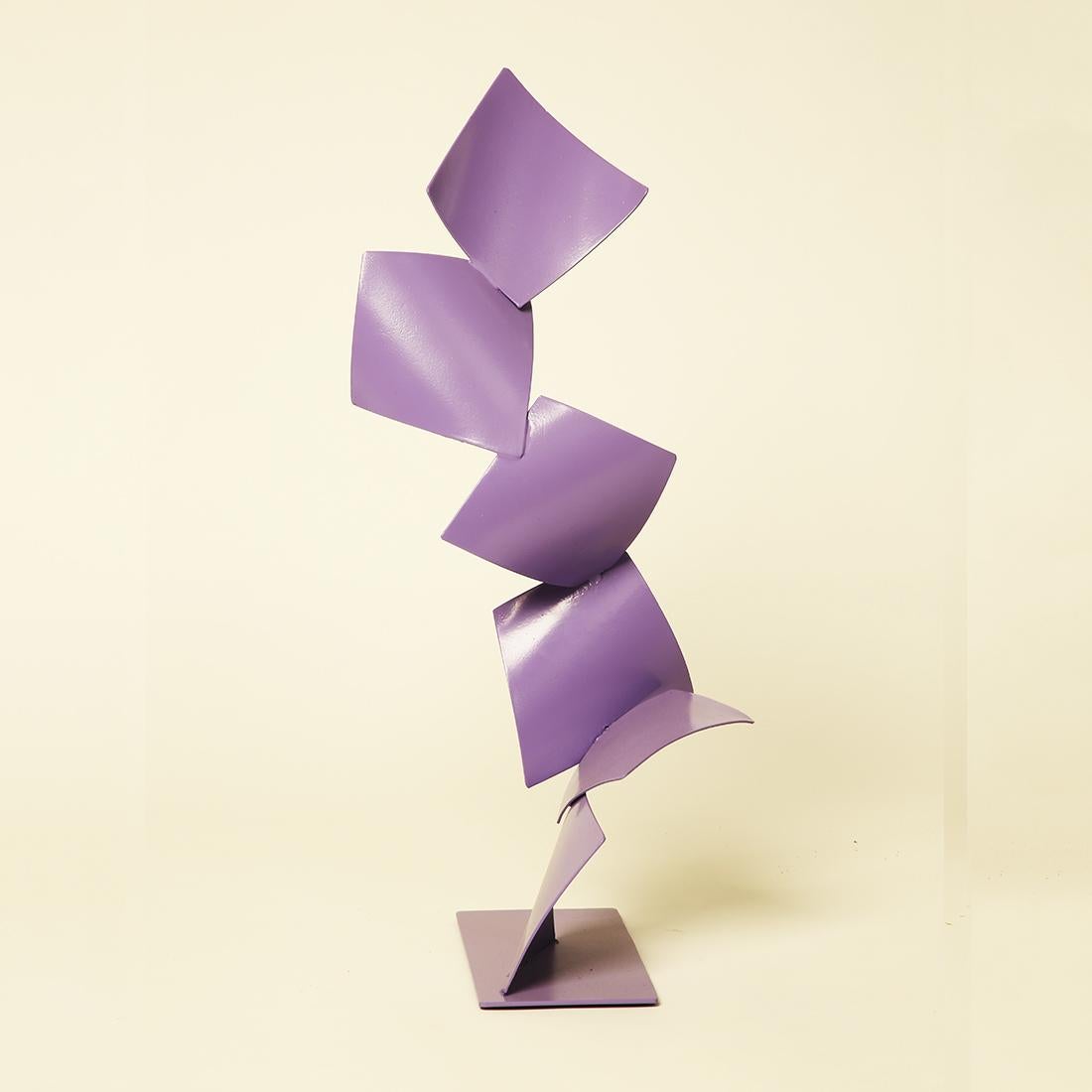 Paloma - Metal, Abstract Sculpture, Contemporary, Art, Mauve, Gareth Griffiths For Sale 5