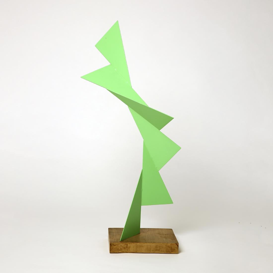 Paramount - Metal, Abstract Sculpture, Contemporary Art, Green, Gareth Griffiths For Sale 3