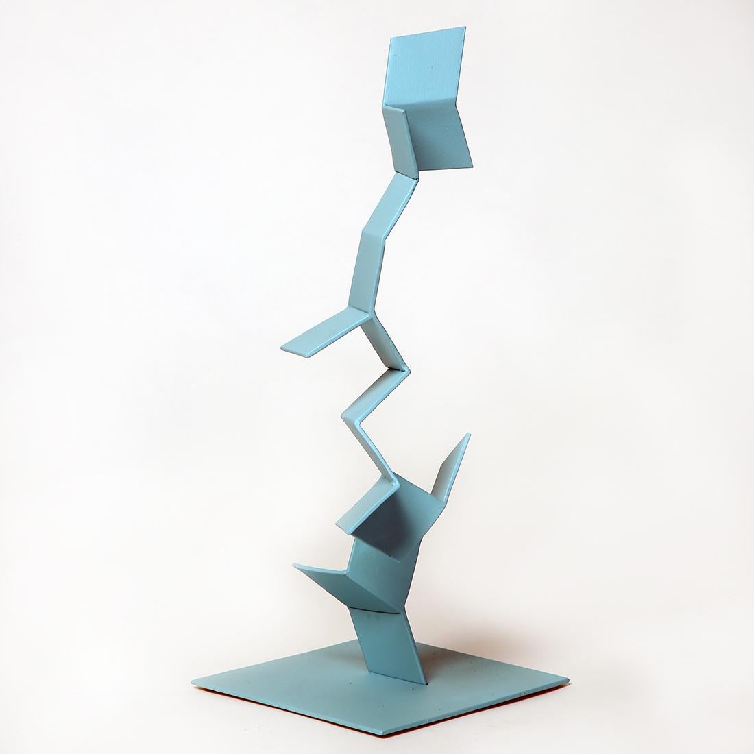 Trelic - Metal, Abstract Sculpture, Contemporary, Art, Blue, Gareth Griffiths For Sale 1