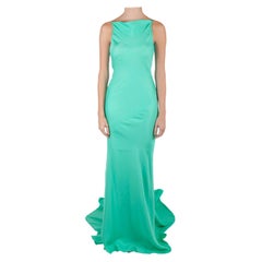 Gareth Pugh - Robe colonne sans manches en soie vert aqua sans manches S