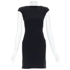 GARETH PUGH vestido negro acolchado con mangas acanaladas IT38 XS
