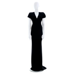 Gareth Pugh Black V-Neck Long Dress