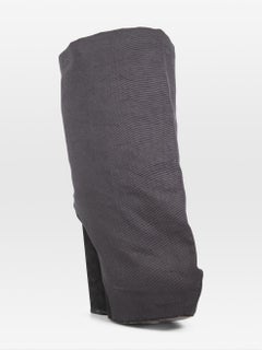 Gareth Pugh Black Wedge Heel Mid Calf Boots Size IT 38