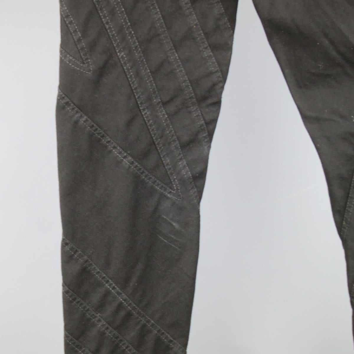 Men's GARETH PUGH Size 28 Black Star Patchwork Denim Skinny Jeans For Sale