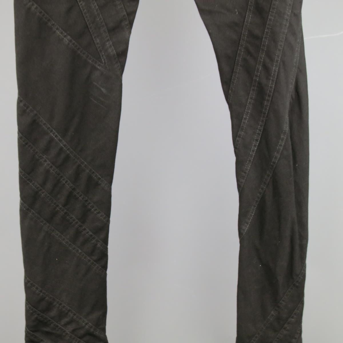 GARETH PUGH Size 28 Black Star Patchwork Denim Skinny Jeans For Sale 1