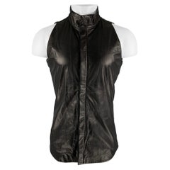 GARETH PUGH Taglia 36 Camicia a maniche corte in pelle nera
