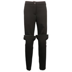GARETH PUGH Size 6 Black Leather Trimmed Over The Knee Panel Pants