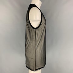 GARETH PUGH Size M Black & White Sheer Cotton Crew-Neck Tank Top