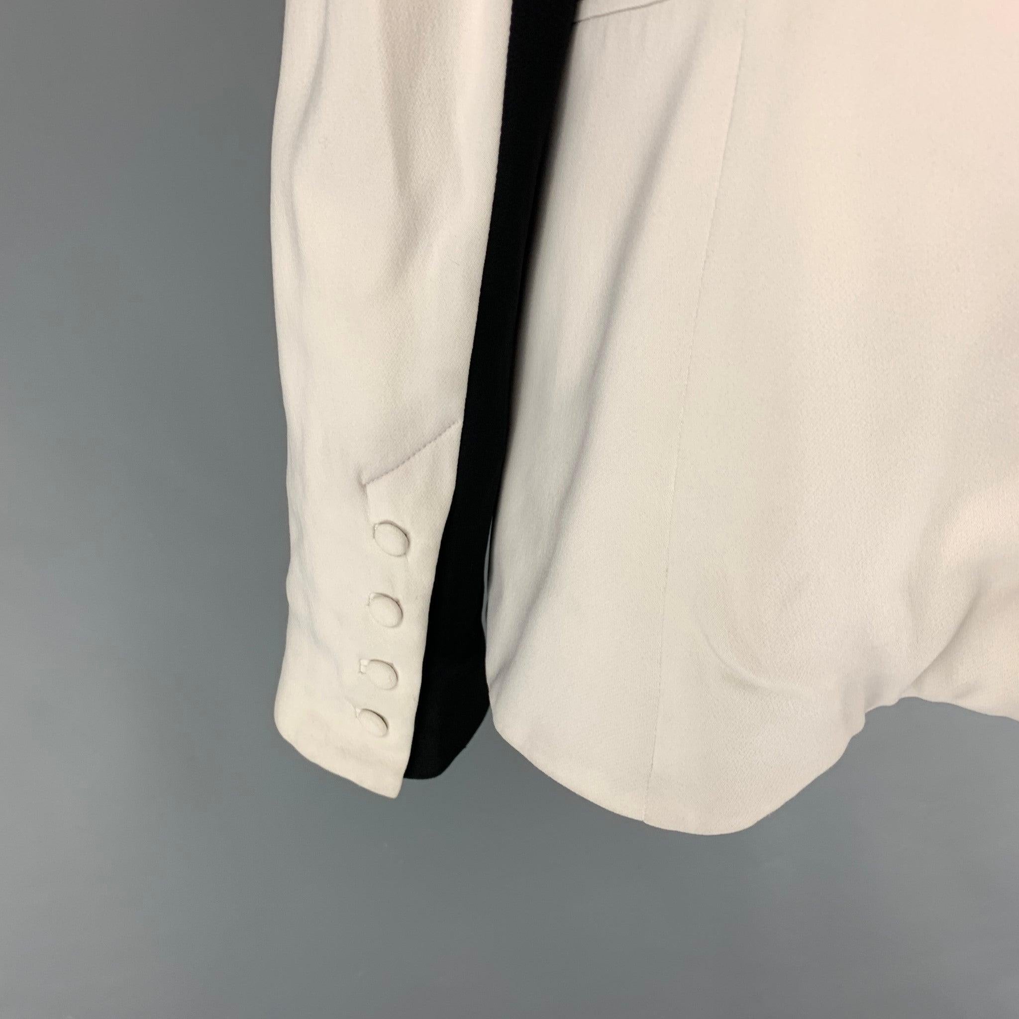 Women's GARETH PUGH SS 19 Size M White Black Not Listed Two Tone Open Front Coat For Sale