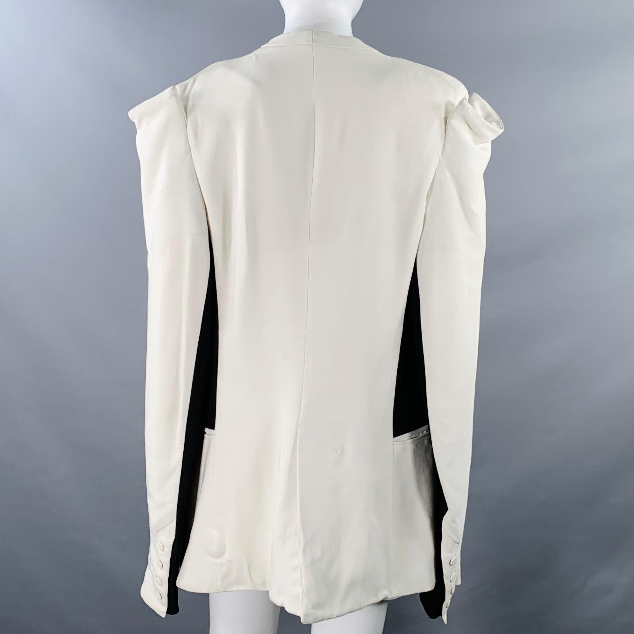 Women's GARETH PUGH SS09 Size M White Black  Two Tone Open Front Coat For Sale