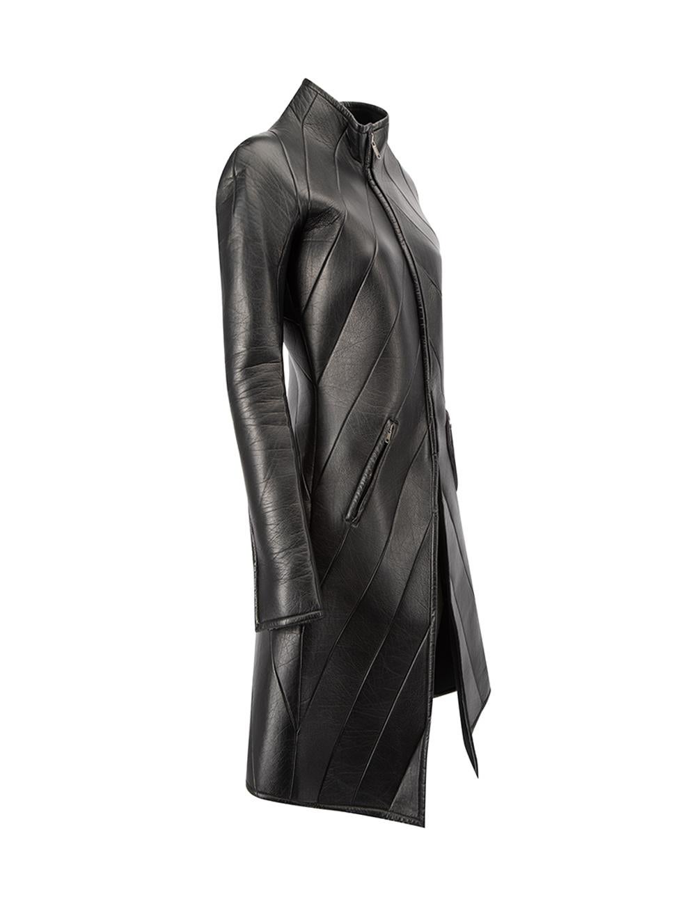 CONDITION is Very good. Hardly any visible wear to coat is evident on this used Gareth Pugh designer resale item.



Details


Fall 2010

Black

Leather

Long coat

Quilted

Front zip closure

Zipped cuffs

Front side zipped pockets





Made in