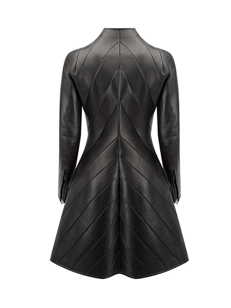 Gareth Pugh Women's Fall 2010 Black Leather Quilted Long Line Coat For Sale at 1stDibs Gareth Pugh Women's Fall 2010 Black Leather Quilted Long Line Coat For Sale at 1stDibs