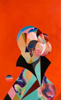 "A Beautiful Brain" Mixed Media Painting 63" x 39" inch by Gareth Stehr
