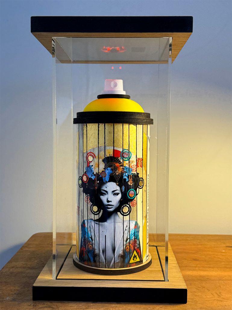 Gareth Tristan Evans Figurative Sculpture - Lotus - Spraycan Series