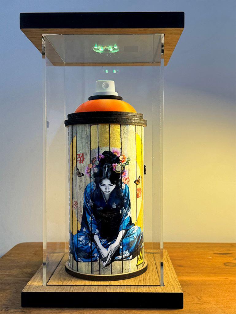Gareth Tristan Evans Figurative Sculpture - Small Sanctuary - Spraycan series