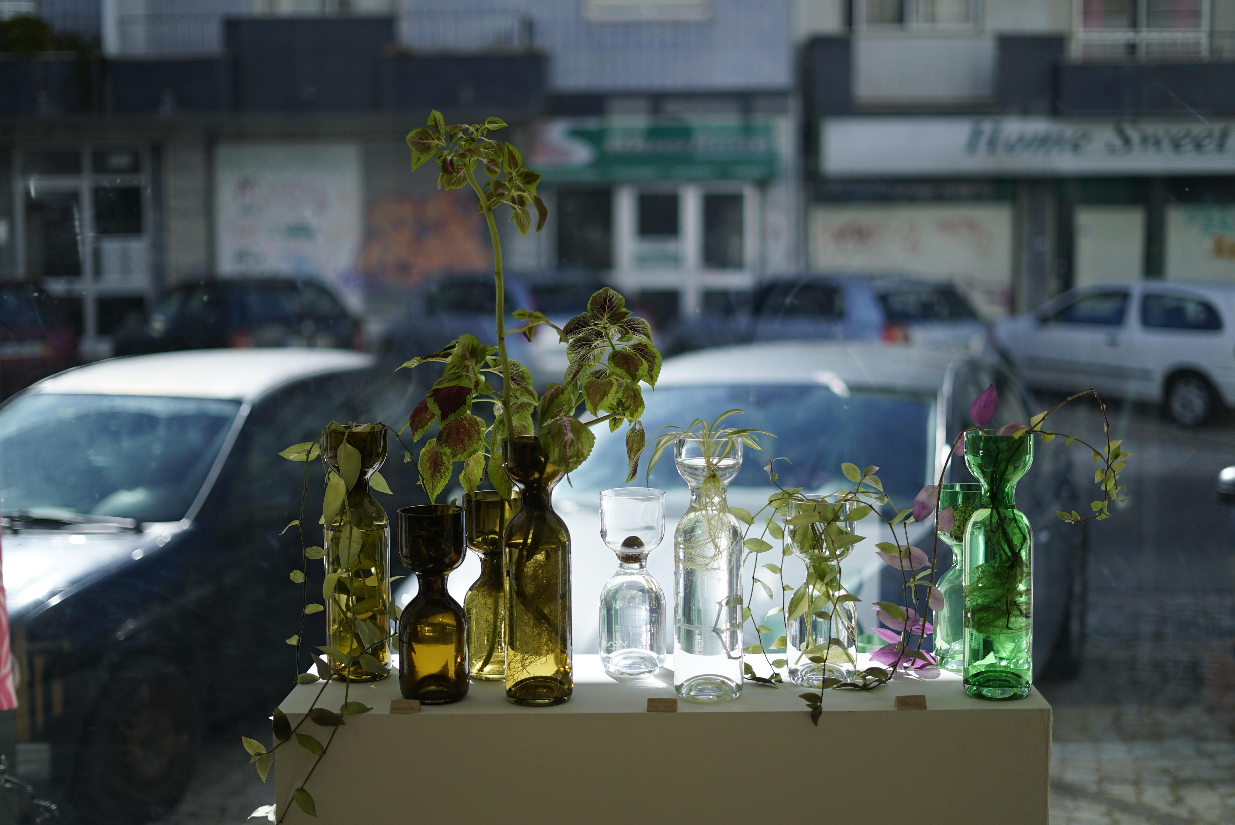 Gargalos, Green Blown Glass Vase by Jahara and Bagniewski for Vicara For Sale 1