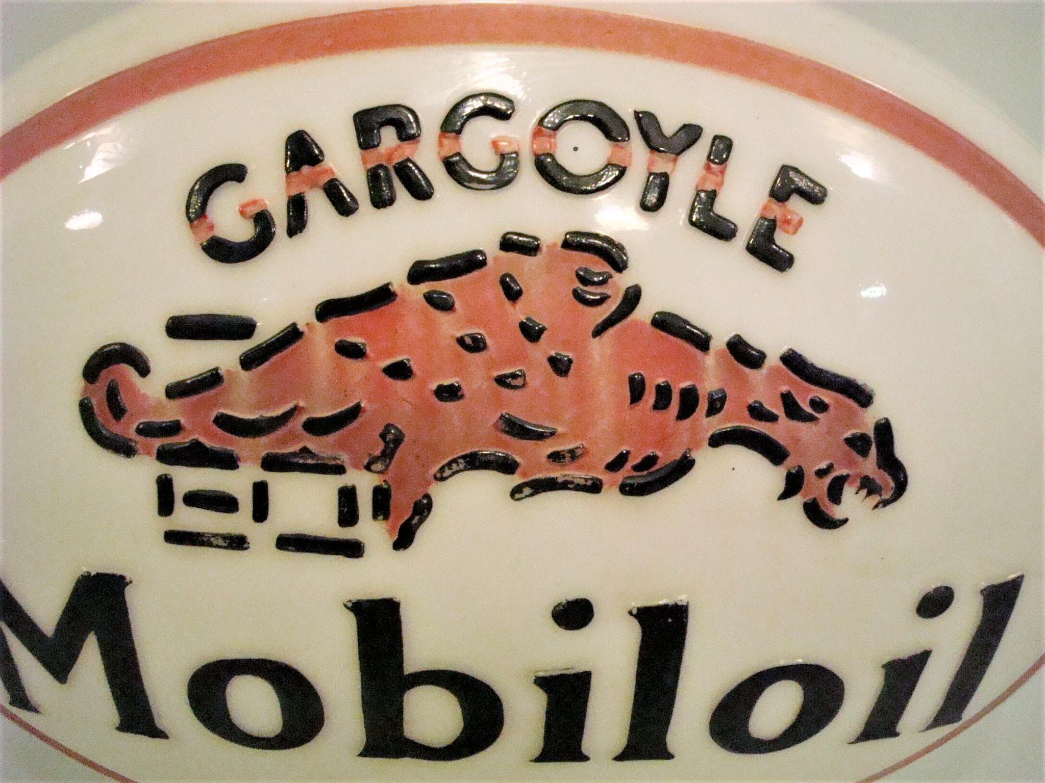 Art Deco Gargoyle Moboloil Gas Pump Globe, Double Sided, with raised letter and logo For Sale