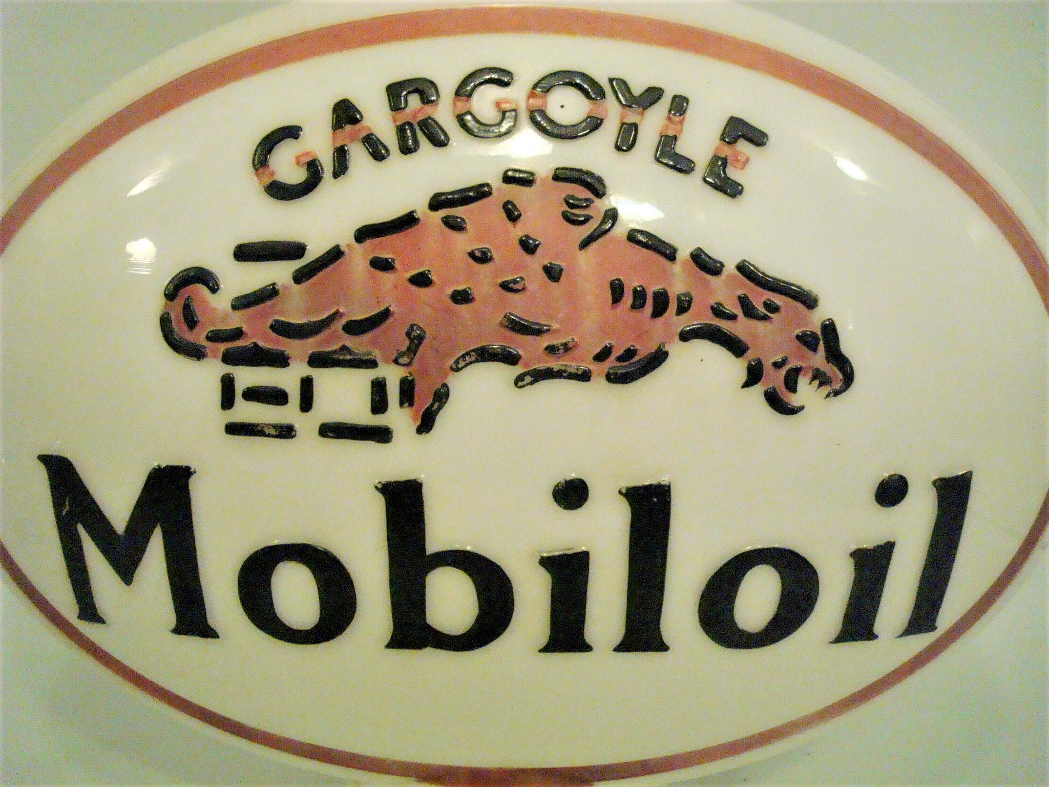 American Gargoyle Moboloil Gas Pump Globe, Double Sided, with raised letter and logo For Sale