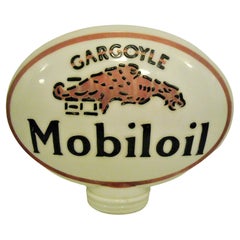 Vintage Gargoyle Moboloil Gas Pump Globe, Double Sided, with raised letter and logo