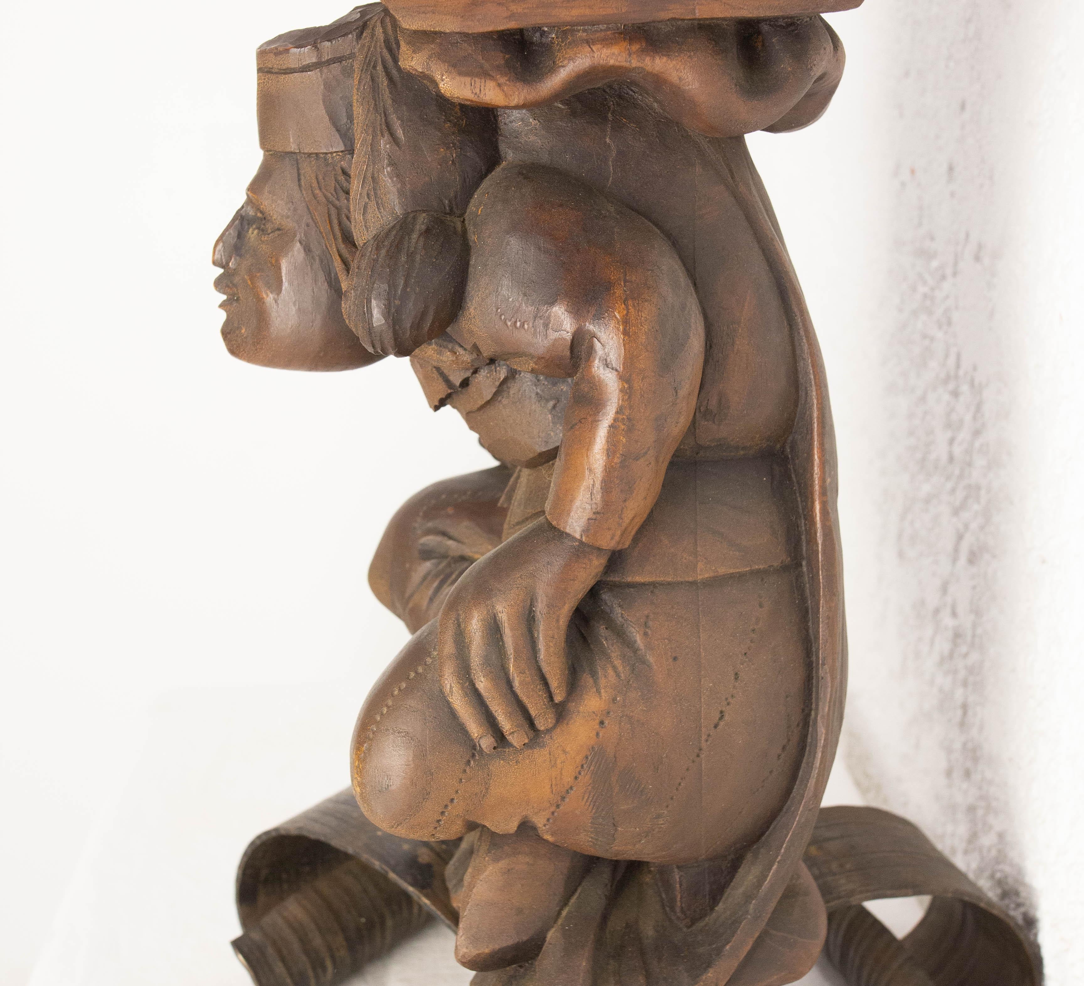 Lampe de table Gargoyle par J M-One Wood & Wrough Iron, français, circa 1960 en vente 3