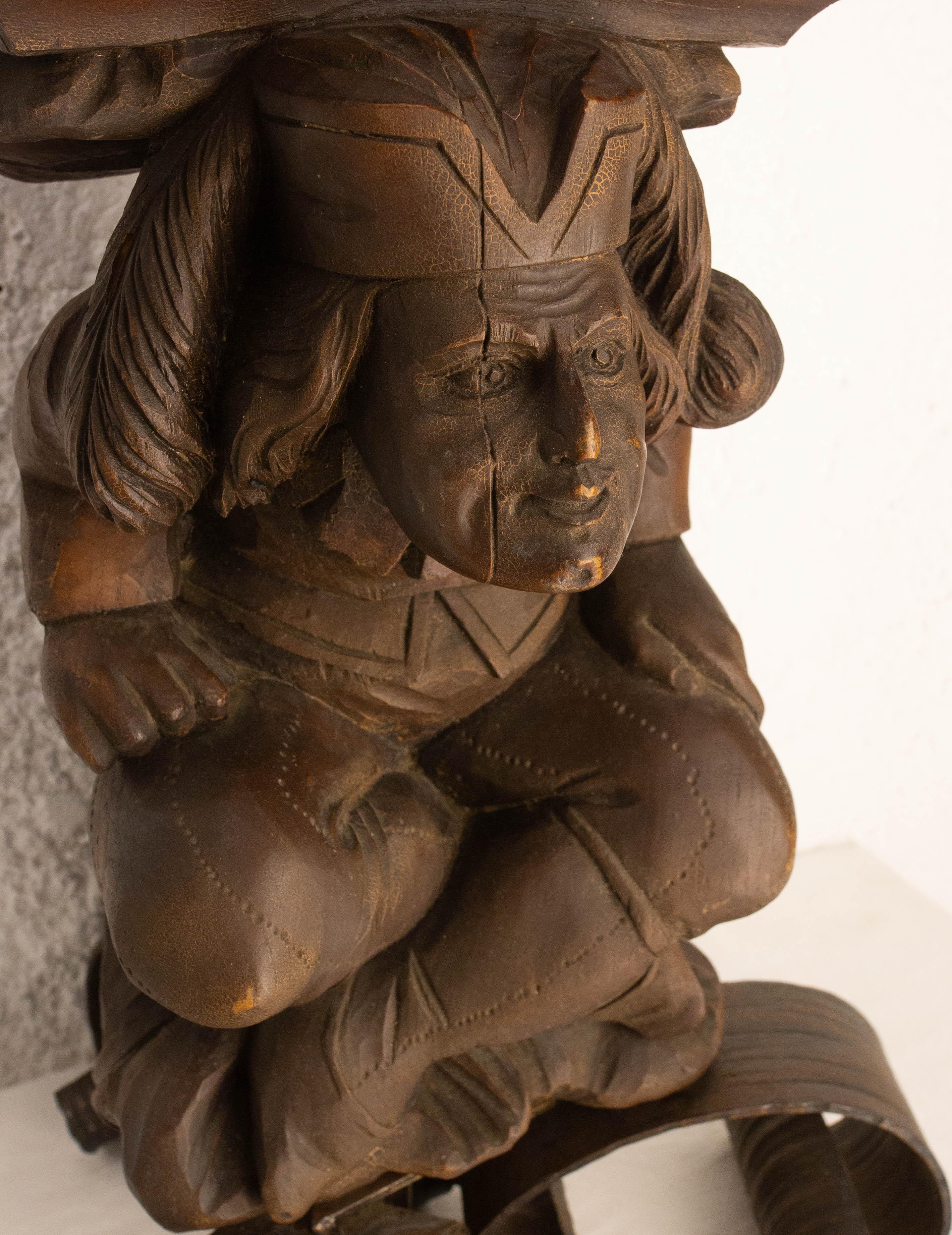 Lampe de table Gargoyle par J M-One Wood & Wrough Iron, français, circa 1960 en vente 7