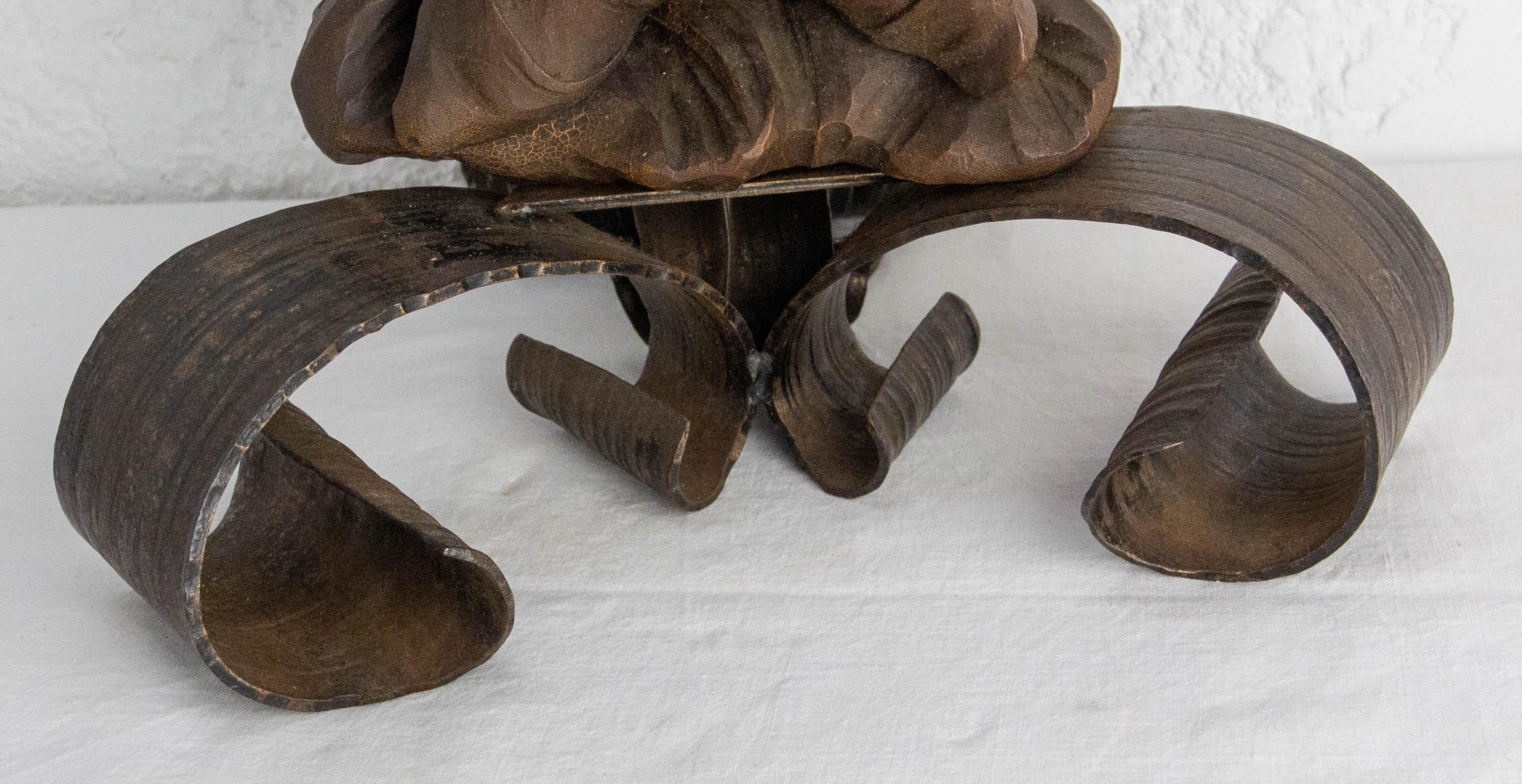 Lampe de table Gargoyle par J M-One Wood & Wrough Iron, français, circa 1960 en vente 11