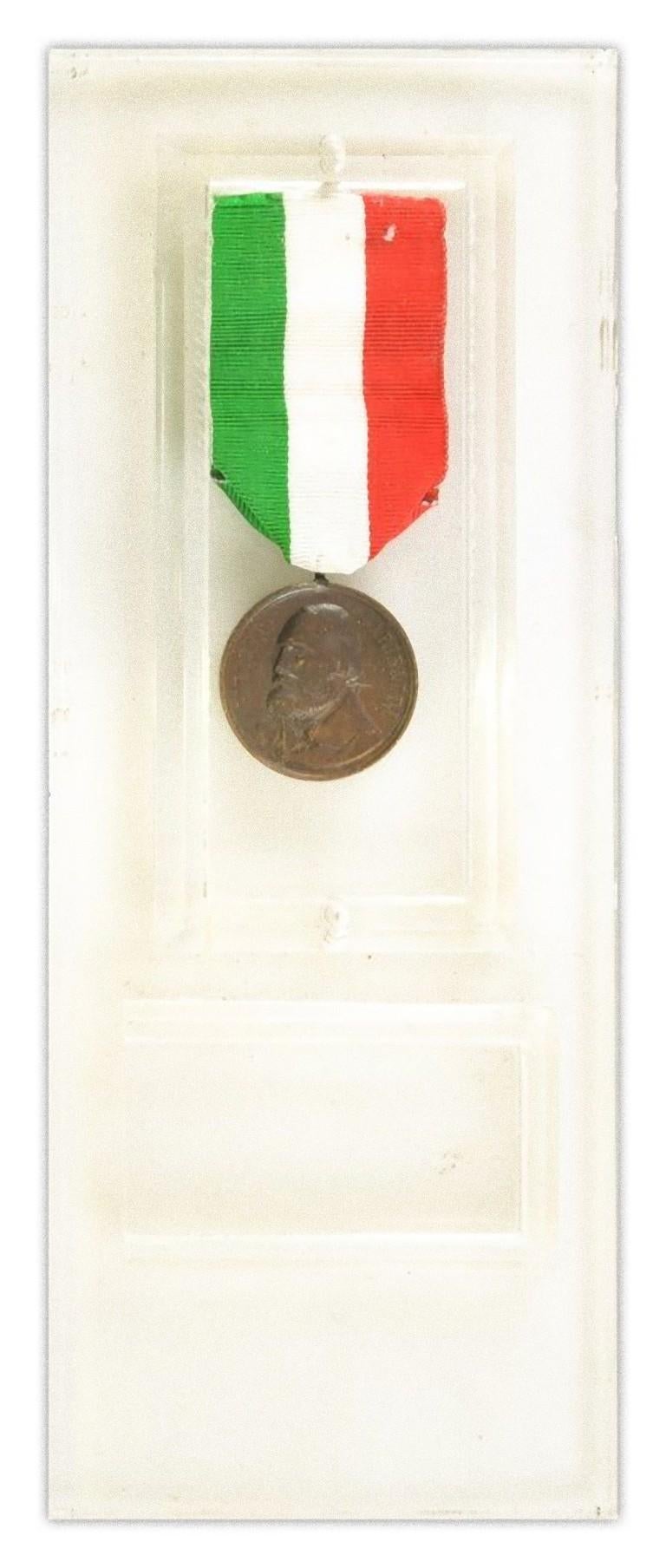 Médaille de bronze Garibaldi de fabrication italienne:: 1902 Bon état - En vente à Roma, IT