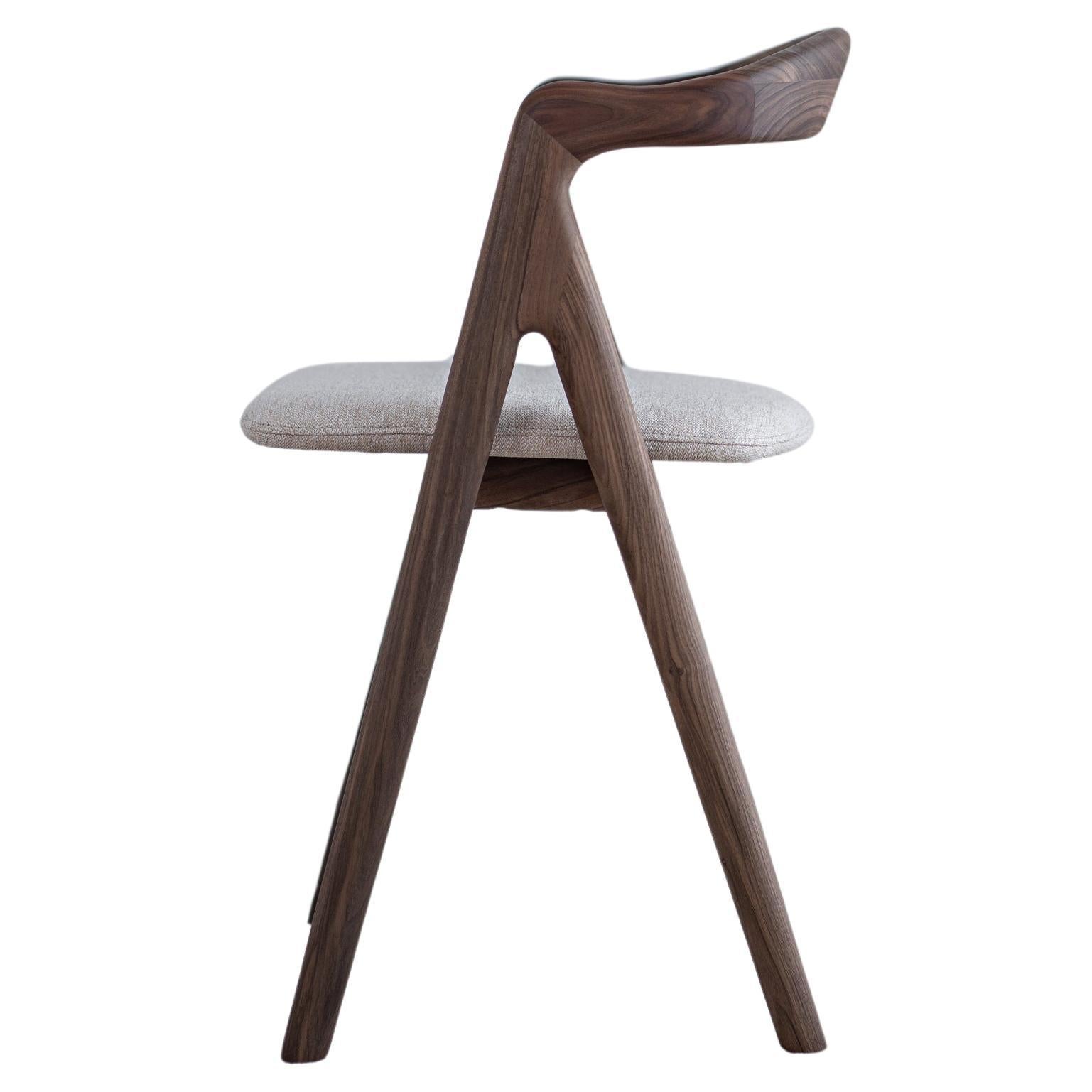 Garibaldi Solid Wood Chair in Walnut by Charlie Pommier For Sale