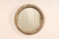 Garland-Carved Venetian Style Round Mirror