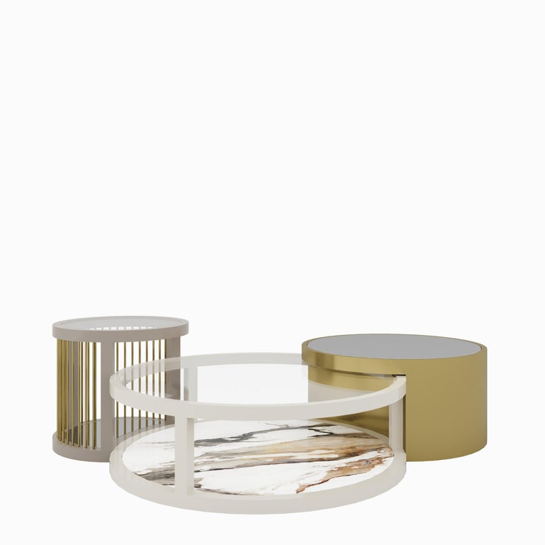 Garland Ceramic Set of 3 Coffee Tables For Sale at 1stDibs