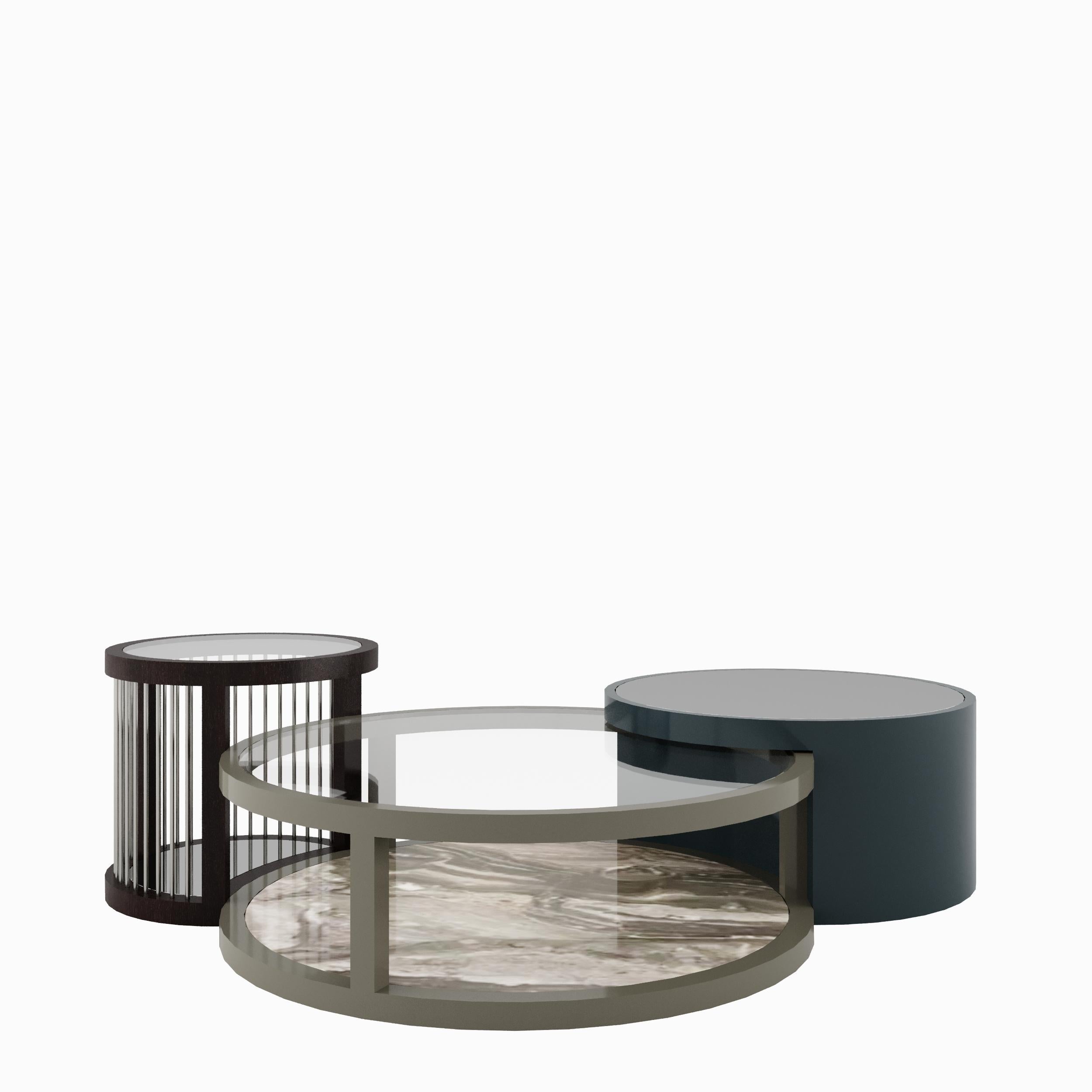Modern GARLAND Ceramic Set of 3 Coffee Tables For Sale