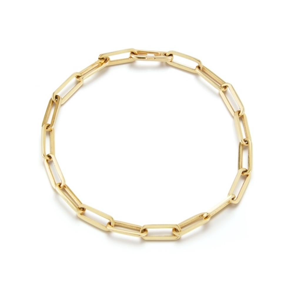 Garland Collection Cadena de eslabones hecha a mano en oro amarillo, rosa o blanco de 14k en venta 4