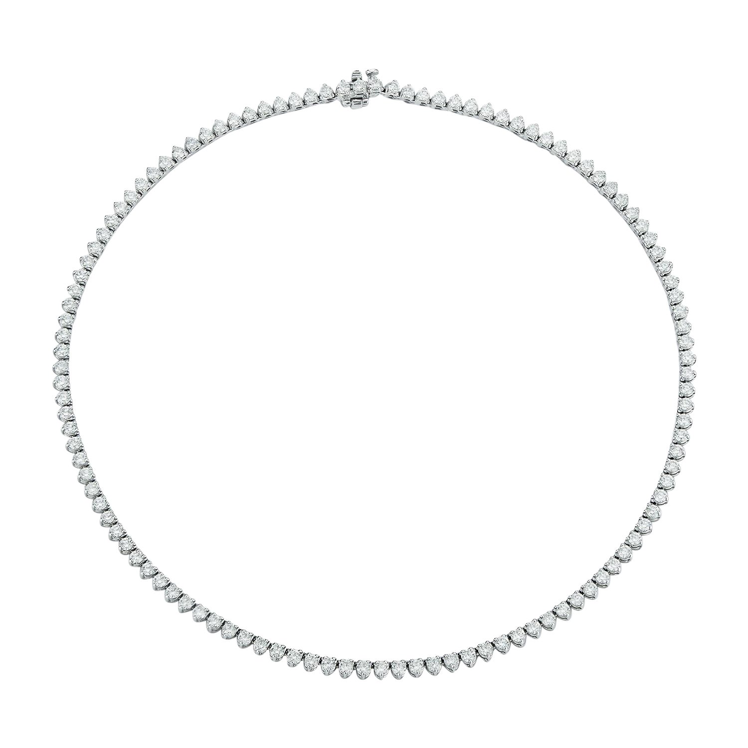 Garland Collection Collar de diamantes de 3 garras en línea de tenis en venta