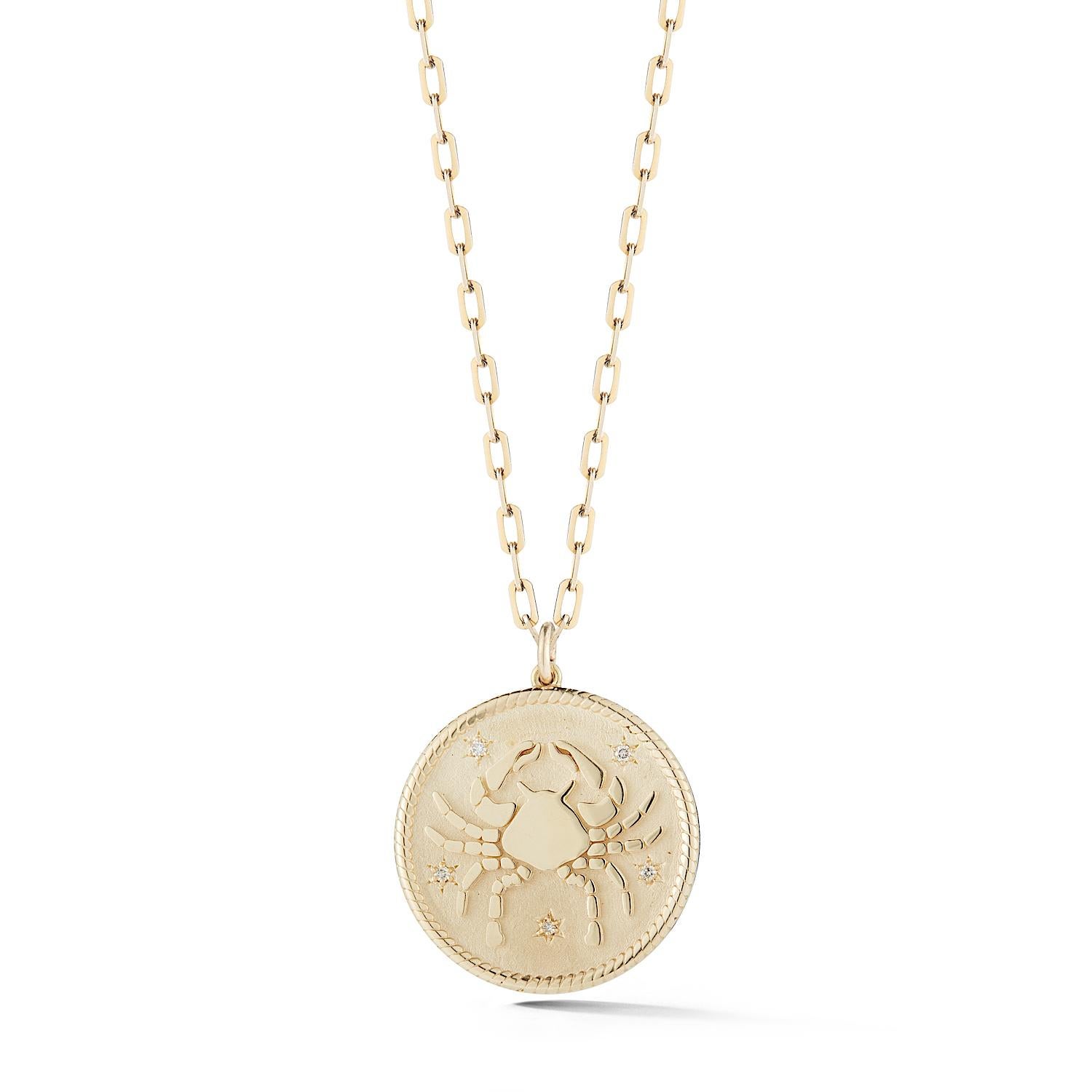 Garland Collection Diamond and Gold Aquarius Zodiac Medallion For Sale 12