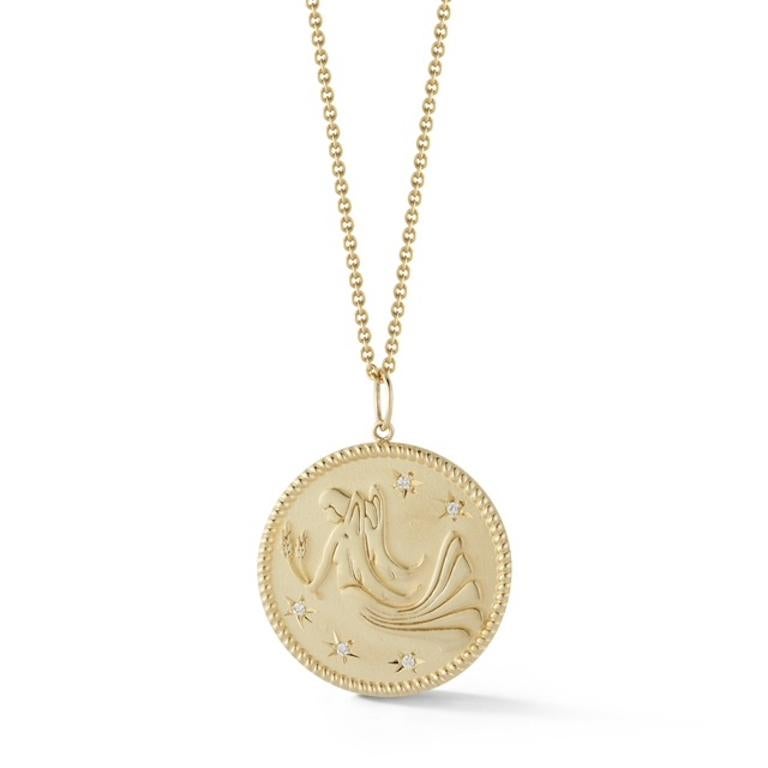 Garland Collection Diamond and Gold Aquarius Zodiac Medallion For Sale 13