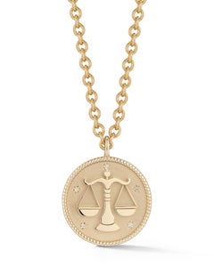 Garland Collection Diamond and Gold Cancer Zodiac Medallion