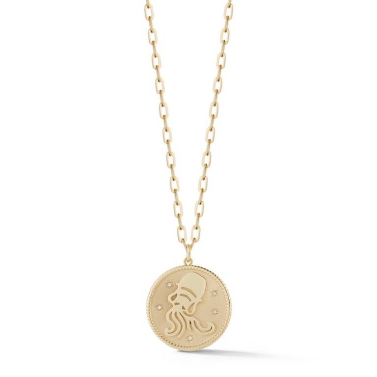 Garland Collection Diamond and Gold Leo Zodiac Medallion For Sale 12