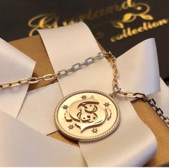 Garland Collection Diamond and Gold Pisces Zodiac Medallion