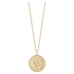 Garland Collection Diamond and Gold Pisces Zodiac Medallion