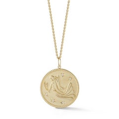 Garland Collection Diamond and Gold Virgo Zodiac Medallion