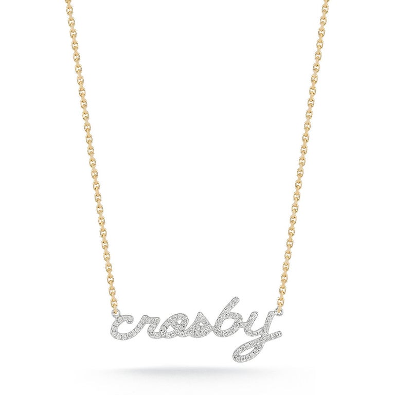 Garland Collection Gold and Diamond Nameplate Personalized Name