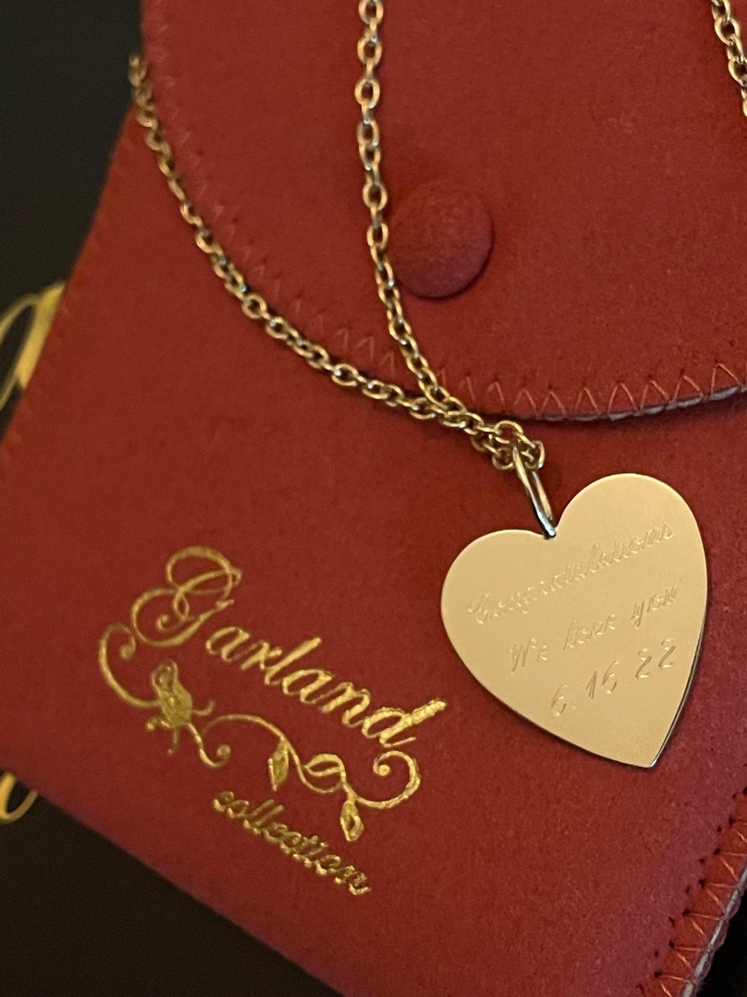 Garland Collection Medium Solid Gold Heart Charm Pendant For Sale 5