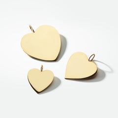 Garland Collection Medium Solid Gold Heart Charm Pendant