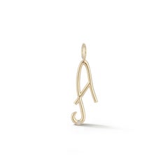 Garland Collection Script Gold Initial Letter Charms with Diamond or Birthstone