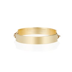 Garland Collection Solid Gold Double ID Bracelet Large Charm Link Bangle