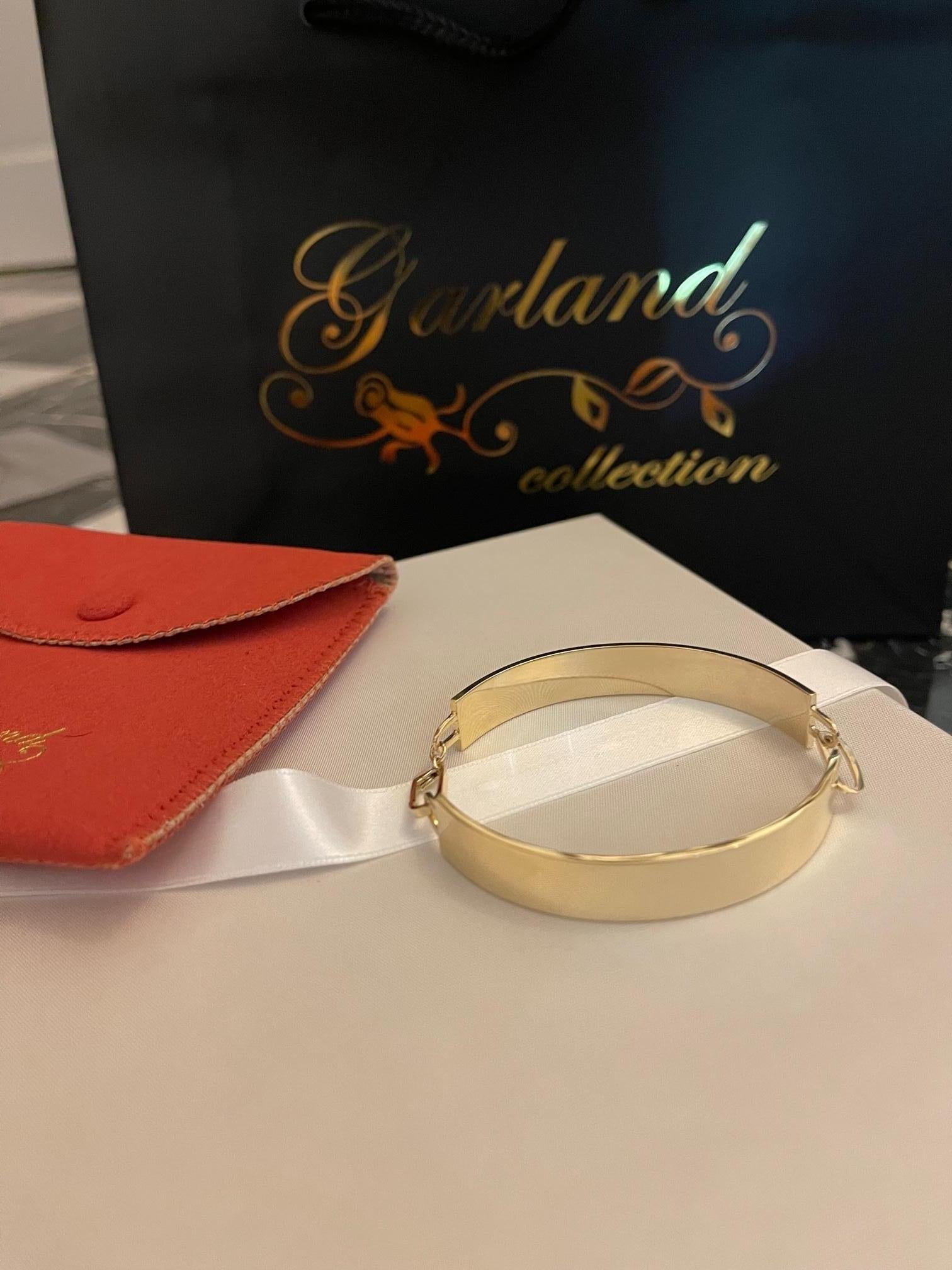 Garland Kollektion Massivgold Doppel ID-Armband Großer Charm-Gliederarmreif im Angebot 2