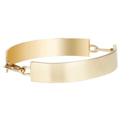 Garland Collection Solid Gold Double ID Bracelet Large Charm Link Bangle
