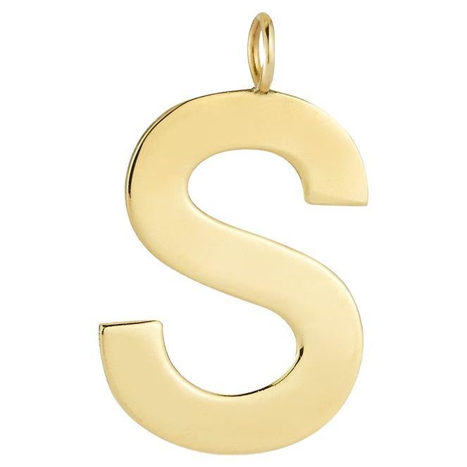 Solid Gold Medium Initial Charm Medallions - All Letters For Sale